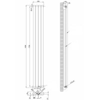 Вертикальний дизайнерський радіатор опалення ARTIDESIGN Rimini II 4/1800/236/50 білий матовий