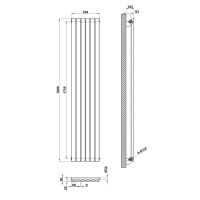Вертикальний дизайнерський радіатор опалення ARTTIDESIGN Rimini 6/1800/354 білий матовий
