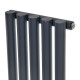 Вертикальний дизайнерський радіатор опалення ARTTIDESIGN Matera 5/1800/295 сірий матовий