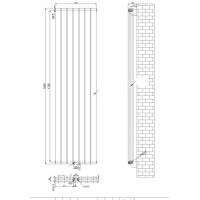 Вертикальний дизайнерський радіатор опалення ARTTIDESIGN Livorno II 7/1800/476/50 білий матовий