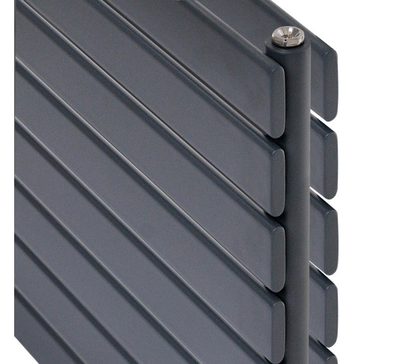 Горизонтальный дизайнерский радиатор отопления ARTTIDESIGN Livorno II G 8/544/800 серый матовый