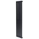 Вертикальный дизайнерский радиатор отопления ARTTIDESIGN Rimini 6/1800/354/50 чёрный матовий