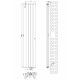 Дизайнерський вертикальний радіатор опалення ARTTIDESIGN Livorno II 4/1800/272 білий матовий.