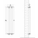 Вертикальний дизайнерський радіатор опалення ARTTIDESIGN Livorno 5/1600/340 сірий матовий