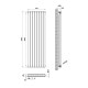 Вертикальний дизайнерський радіатор опалення ARTTIDESIGN Rimini II 8/1500/472/50 чорний матовий