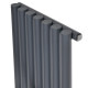 Вертикальний дизайнерський радіатор опалення ARTTIDESIGN Matera 7/1800/413 сірий матовий