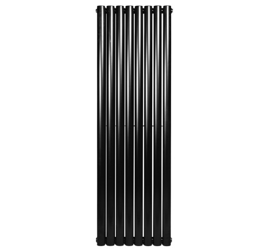 Вертикальный дизайнерский радиатор отопления ARTTIDESIGN Rimini II 8/1500/472/50 чёрный матовый