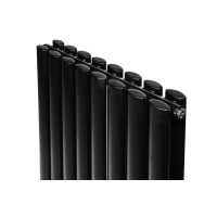 Вертикальный дизайнерский радиатор отопления ARTTIDESIGN Rimini II 8/1500/472/50 чёрный матовый