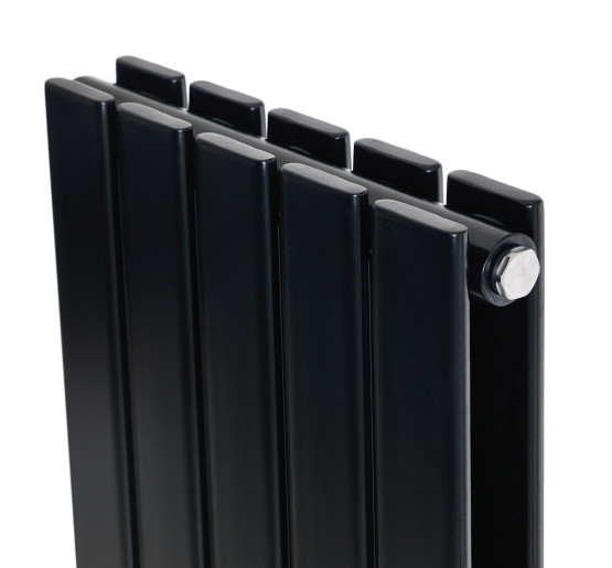 Вертикальный дизайнерский радиатор отопления ARTTIDESIGN Livorno II 5/1800/340/50 чёрный матовий