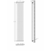 Вертикальний дизайнерський радіатор опалення ARTTIDESIGN Terni 5/1800/295 чорний матовий