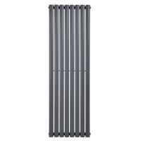 Дизайнерский вертикальный радиатор отопления ARTTIDESIGN Rimini 8/1800/472/50 серый матовый.