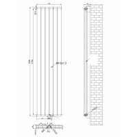 Вертикальний дизайнерський радіатор опалення ARTTIDESIGN Livorno II 6/1800/408 сірий матовий