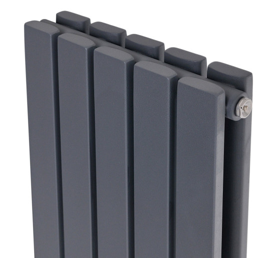 Вертикальный дизайнерский радиатор отопления ARTTIDESIGN Terni II 5/1800/295/50 серый матовий