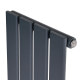 Дизайнерский вертикальный радиатор отопления ARTTIDESIGN Livorno 4/1600/272/50 сірий матовий