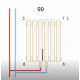 Вертикальный дизайнерский радиатор отопления ARTTIDESIGN Rimini II 8/1500/472/50 белый матовый