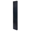 Вертикальный дизайнерский радиатор отопления ARTTIDESIGN Rimini II 6/1800/354/50 чёрный матовий