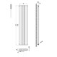 Вертикальний дизайнерський радіатор опалення ARTTIDESIGN Rimini II 6/1800/354/50 чорний матовий