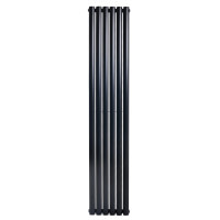 Вертикальный дизайнерский радиатор отопления ARTTIDESIGN Rimini II 6/1800/354/50 чёрный матовий
