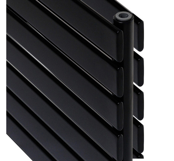 Горизонтальний дизайнерський радіатор опалення ARTTIDESIGN Livorno II G 7/476/1200/50 чорний матовий