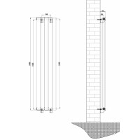 Вертикальный дизайнерский радиатор отопления ARTTIDESIGN Livorno II 5/1600/340/50 серый матовый