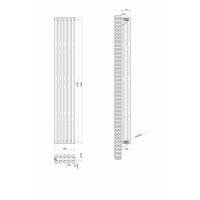 Вертикальний дизайнерський радіатор опалення ARTTIDESIGN Matera II 5/1800/295/50 сірий матовий