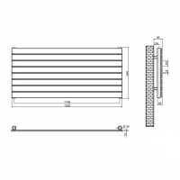 Горизонтальный дизайнерский радиатор отопления ARTTIDESIGN Livorno G 8/544/1200 серый матовый