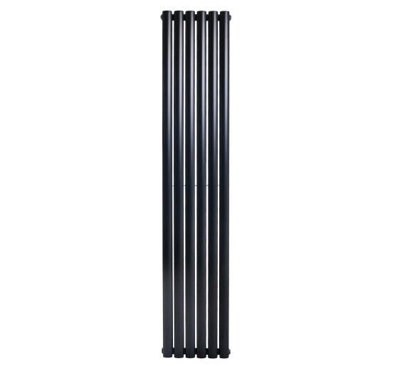 Вертикальный дизайнерский радиатор отопления ARTTIDESIGN Rimini II 6/1800/354 чёрный матовий
