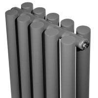 Вертикальный дизайнерский радиатор отопления ARTTIDESIGN Matera II 5/1800/295/50 серый матовый