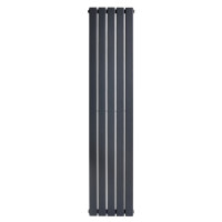 Вертикальний дизайнерський радіатор опалення ARTTIDESIGN Livorno II 5/1800/340 сірий матовий