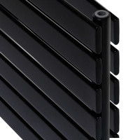 Горизонтальний дизайнерський радіатор опалення ARTTIDESIGN Livorno II G 7/476/1600/50 чорний матовий