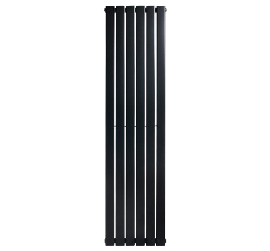 Вертикальний дизайнерский радиатор отопления ARTTIDESIGN Livorno 6/1600/408 чорний матовый