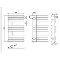 Дизайнерська сушарка для рушників Antibes 9/820 сірий матовий