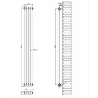 Вертикальный дизайнерский радиатор отопления ARTTIDESIGN Bari 4/1800/200 белый матовый