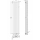 Вертикальний дизайнерський радіатор опалення ARTTIDESIGN Terni II 6/1800/354/50 сірий матовий