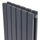 Вертикальный дизайнерский радиатор отопления ARTTIDESIGN Terni II 6/1800/354/50 серый матовий
