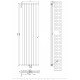 Вертикальный дизайнерский радиатор отопления ARTTIDESIGN Livorno II 7/1800/476/50 чёрный матовий