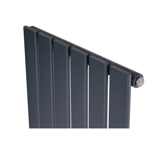 Вертикальный дизайнерский радиатор отопления ARTTIDESIGN Livorno 6/1800/408/50 серый матовый