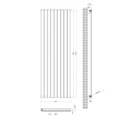 Дизайнерский вертикальный радиатор отопления ARTTIDESIGN Livorno 9/1800/612/50 серый матовый.