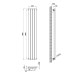 Вертикальний дизайнерський радіатор опалення ARTTIDESIGN Rimini 4/1500/236 сірий матовий