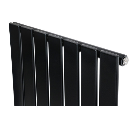 Вертикальный дизайнерский радиатор отопления ARTTIDESIGN Livorno 7/1600/476/50 чёрный матовий