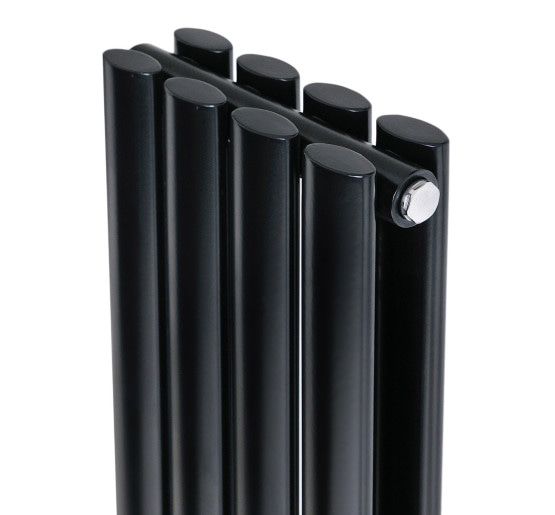 Вертикальный дизайнерский радиатор отопления ARTTIDESIGN Rimini II 4/1800/236/50 чёрный матовий