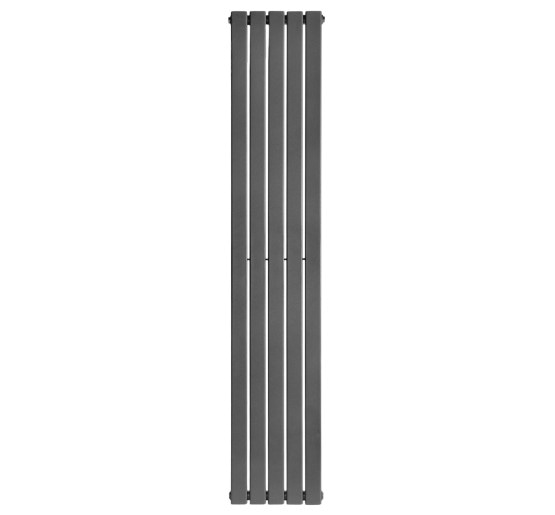 Вертикальний дизайнерський радіатор опалення ARTTIDESIGN Livorno 5/1600/340/50 сірий матовий