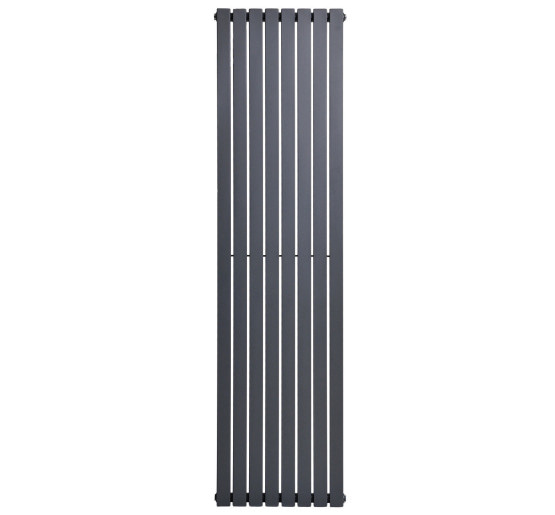 Вертикальный дизайнерский радиатор отопления ARTTIDESIGN Terni 8/1800/472 серый матовый
