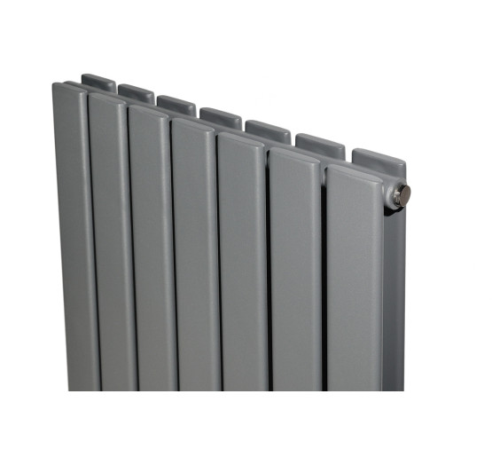 Вертикальный дизайнерский радиатор отопления ARTTIDESIGN Livorno II 7/1600/476/50 серый матовий