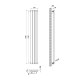 Вертикальный дизайнерский радиатор отопления ARTTIDESIGN Rimini 4/1800/236/50 белый матовий