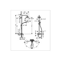 Душевая система Hansgrohe Croma Select S 180 2jet Showerpipe белая/хромированная (27255400)
