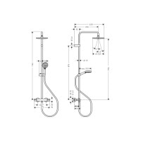 Душова система Hansgrohe Vernis Blend Showerpipe 200 1jet з термостатом Matt Black (26276670)