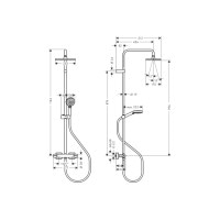 Душова система Hansgrohe Vernis Shape Showerpipe 230 1jet EcoSmart з термостатом MattBlack (26097670)