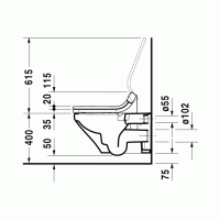 Унитаз подвесной Duravit DURASTYLE Rimless 62х37 см для SensoWash (2542592000) HygieneGlaze