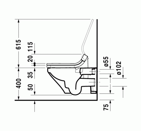 Унітаз підвісний Duravit DURASTYLE Rimless 62х37 см для SensoWash (2542592000) HygieneGlaze